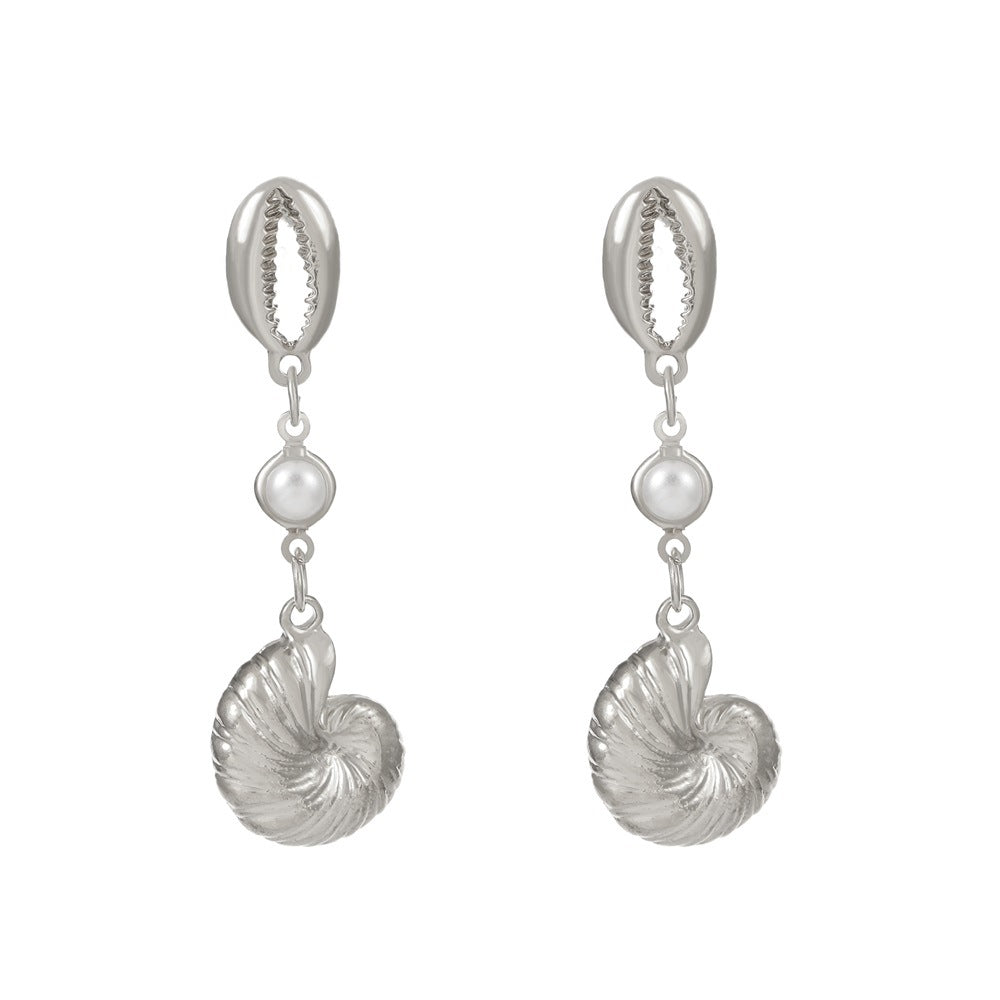 Wholesale Shell Alloy Pearl Earrings